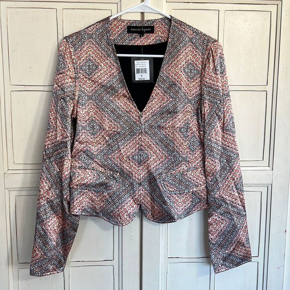 NWT Nanette Lepore size 4 silk blazer jacket
